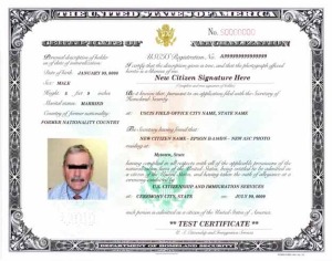 Image of Certificate of Naturalization Form N-550 or N-570