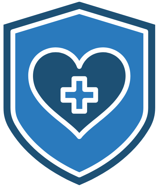 Escudo azul con corazón y cruz. Escudo azul con corazón y cruz.